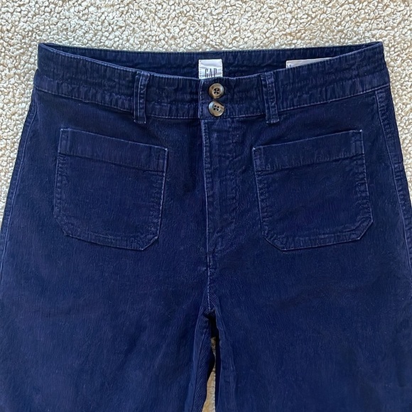 GAP High Rise Wide Leg Corduroy Pants Size 6 Navy - Picture 3 of 11